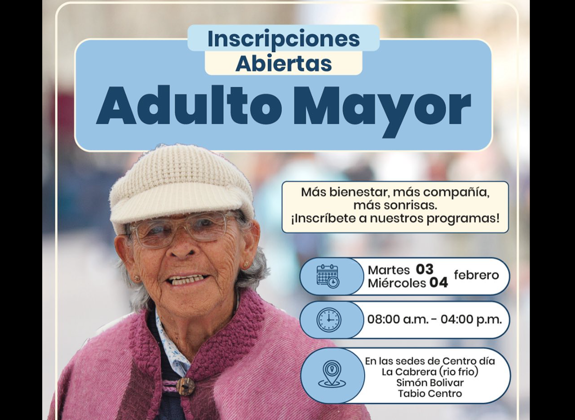 |Tabio| abre jornada de inscripciones para programas de |adulto mayor| y |discapacidad|