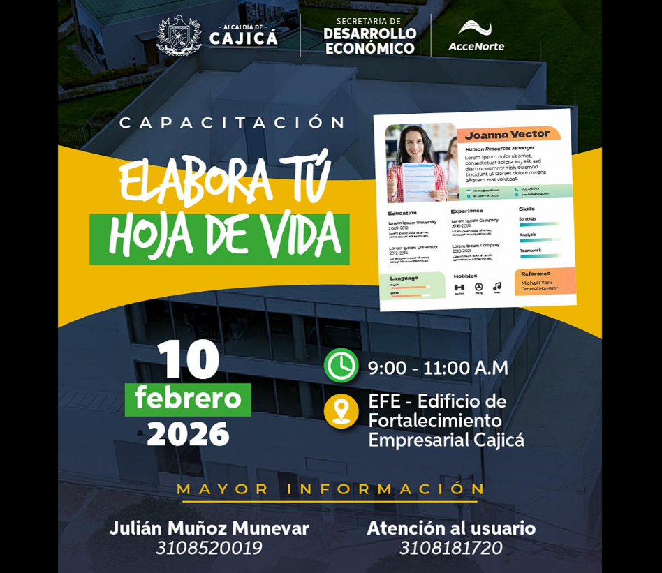 Capacitación orientada a la elaboración de hojas de vida en Cajicá