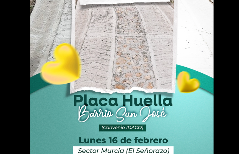 Inauguran obra de |placa huella| en el |barrio San José|, sector Murcia en el municipio de |Cogua|