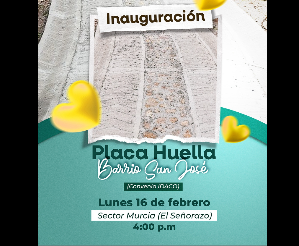 Inauguran obra de |placa huella| en el |barrio San José|, sector Murcia en el municipio de |Cogua|