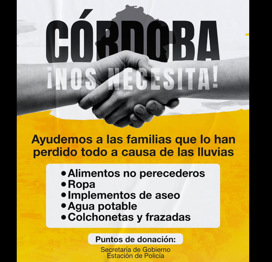 |Gachancipá| lidera jornada solidaria en apoyo a familias afectadas en |Córdoba|