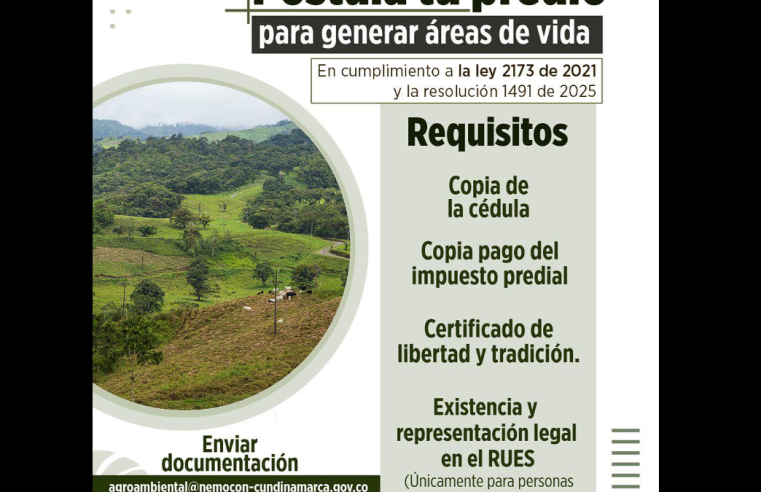 |Nemocón| abre convocatoria para crear |Áreas de Vida| en predios rurales
