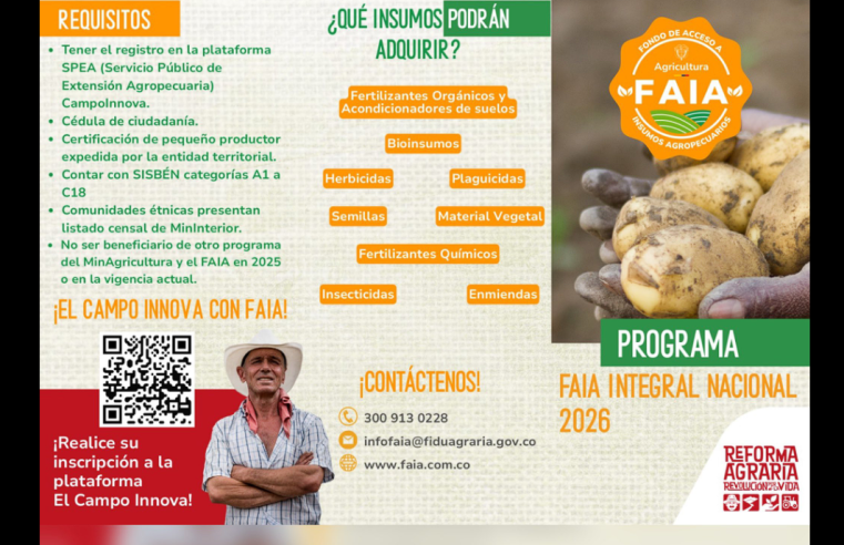 |Nemocón| impulsa al |sector agropecuario| con convocatoria |FAIA Integral| 2026