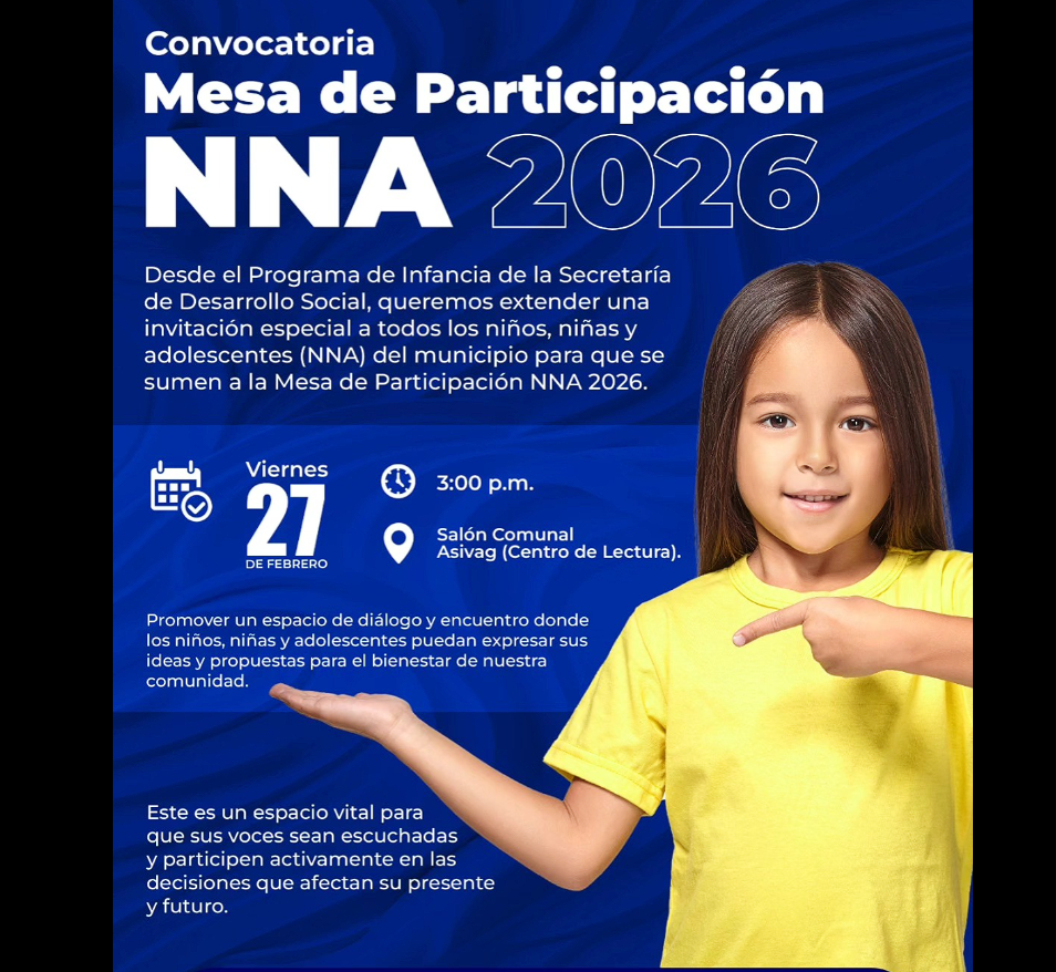 |Gachancipá| convoca a niñas, niños y adolescentes a la |Mesa de Participación| NNA 2026