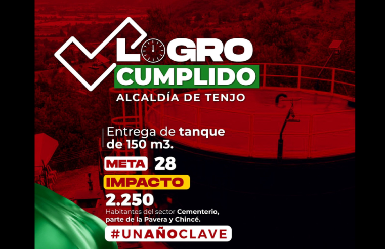 Entrega de |tanque de almacenamiento| fortalece el acueducto en |Tenjo|