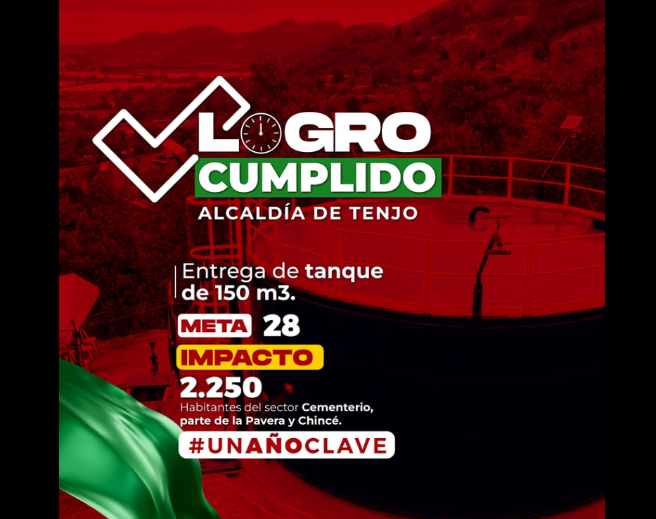 Entrega de |tanque de almacenamiento| fortalece el acueducto en |Tenjo|