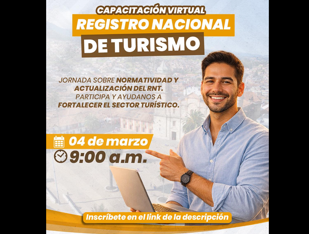 Prestadores de servicios turísticos podrán actualizarse sobre el Registro Nacional de Turismo en |capacitación virtual|