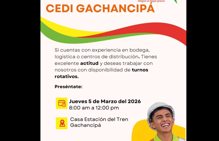 |Gachancipá| impulsa oportunidades laborales con convocatoria para el |CEDI| de |ARA|