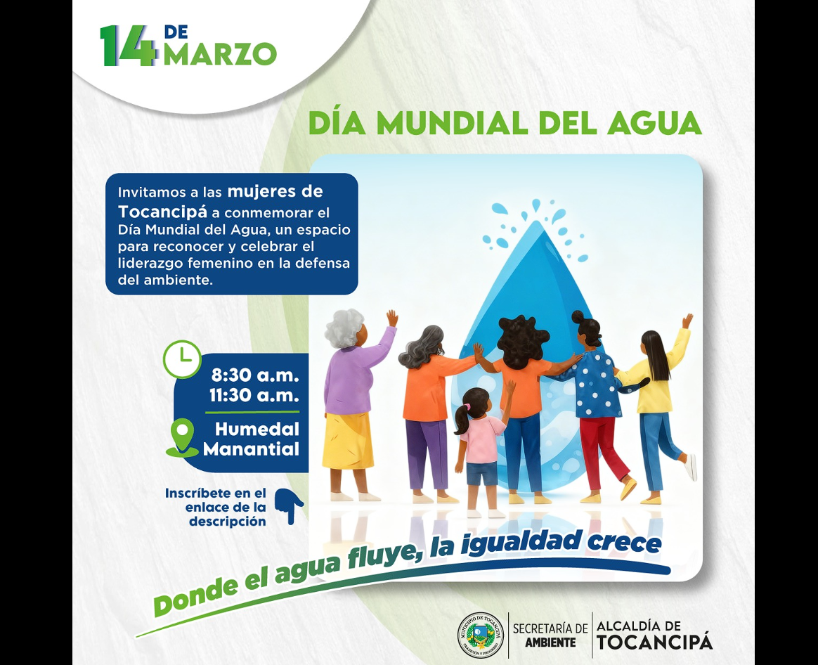 |Tocancipá| invita a las mujeres a conmemorar el |Día Mundial del Agua|