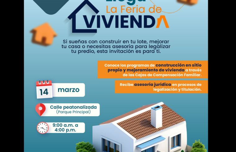 |Sopó| realizará |Feria de Vivienda| con |asesoría gratuita| para la comunidad