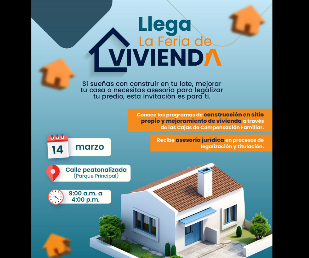 |Sopó| realizará |Feria de Vivienda| con |asesoría gratuita| para la comunidad