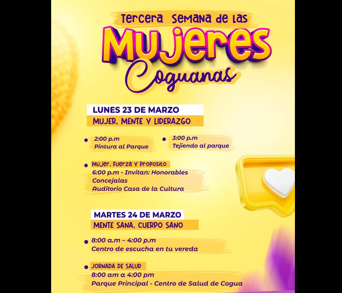 |Cogua| se prepara para la tercera |Semana de las Mujeres| Coguanas