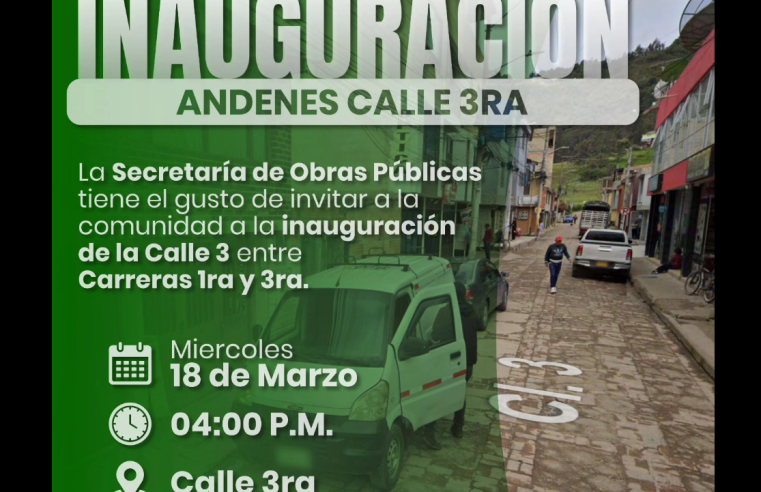 |Gachancipá| inaugurará la nueva vía de la |Calle 3|
