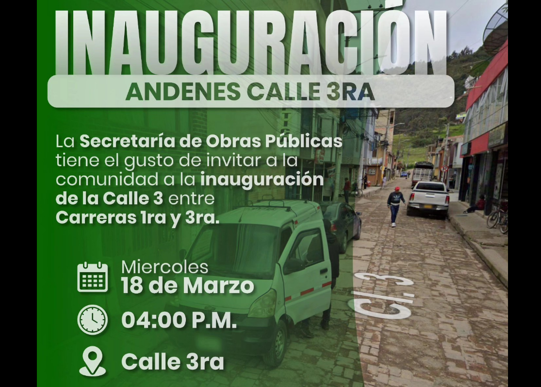 |Gachancipá| inaugurará la nueva vía de la |Calle 3|