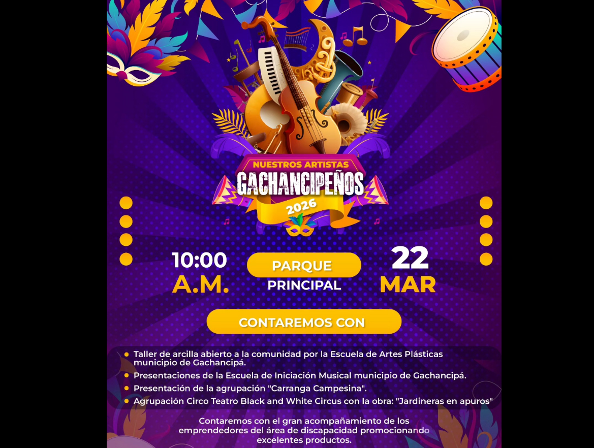 |Gachancipá| celebrará jornada cultural con |artistas locales| y actividades para toda la |familia|