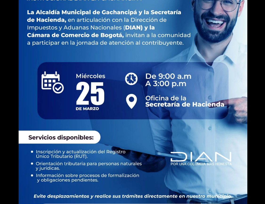 |Gachancipá| acerca servicios de la |DIAN| a la comunidad con |jornada institucional|