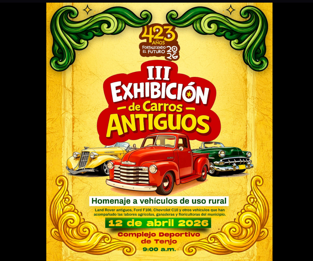 |Tenjo| celebrará su aniversario con la III Exhibición de |Carros Antiguos|