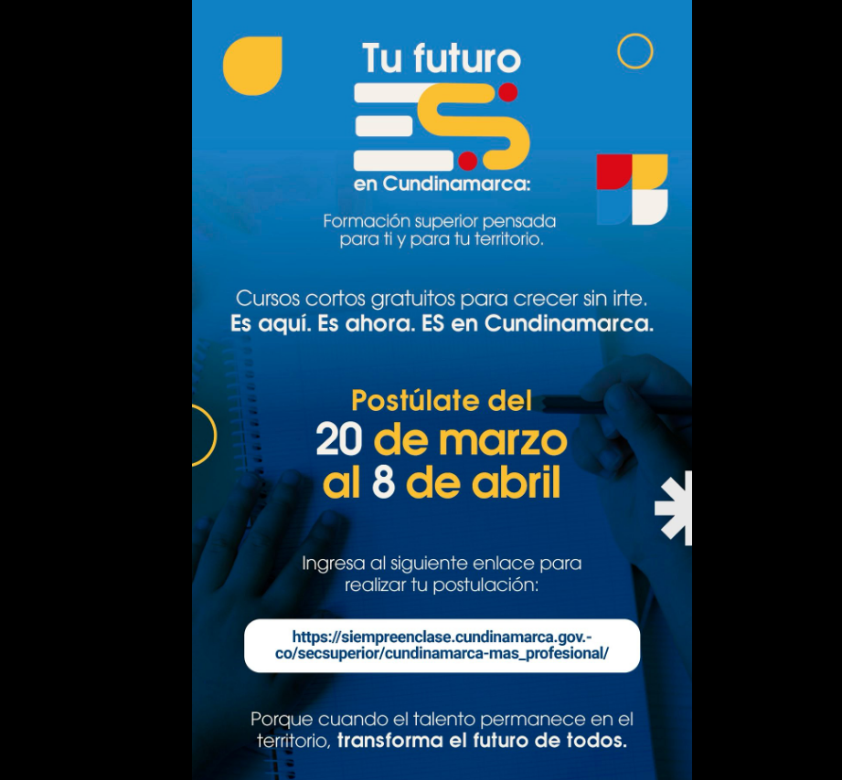 Últimos días para inscribirse en |cursos gratuitos| de formación en |Cundinamarca|