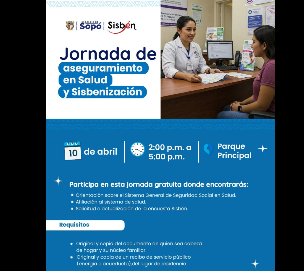 |Sopó| realizará jornada de aseguramiento en salud y sisbenización para la comunidad