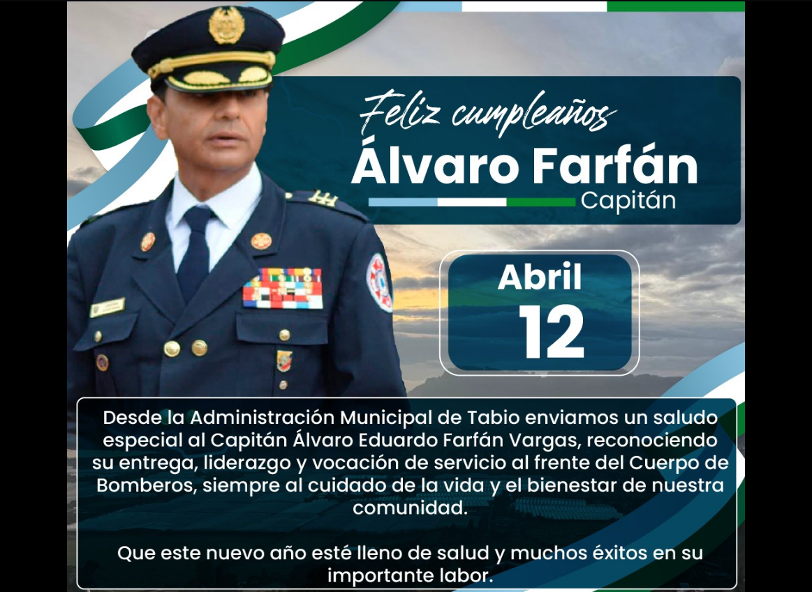 |Tabio| reconoce la labor del Capitán Álvaro Eduardo Farfán Vargas