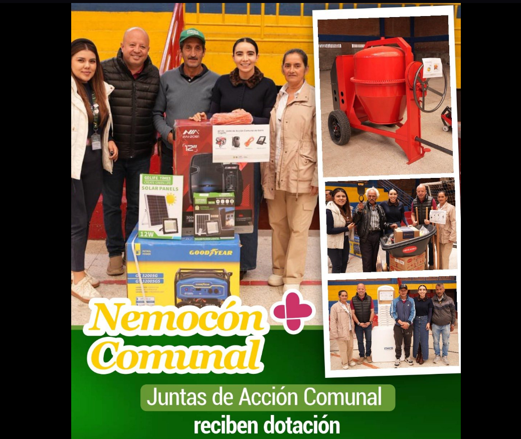 |Nemocón| fortalece a las |Juntas de Acción Comunal| con entrega de |dotaciones|
