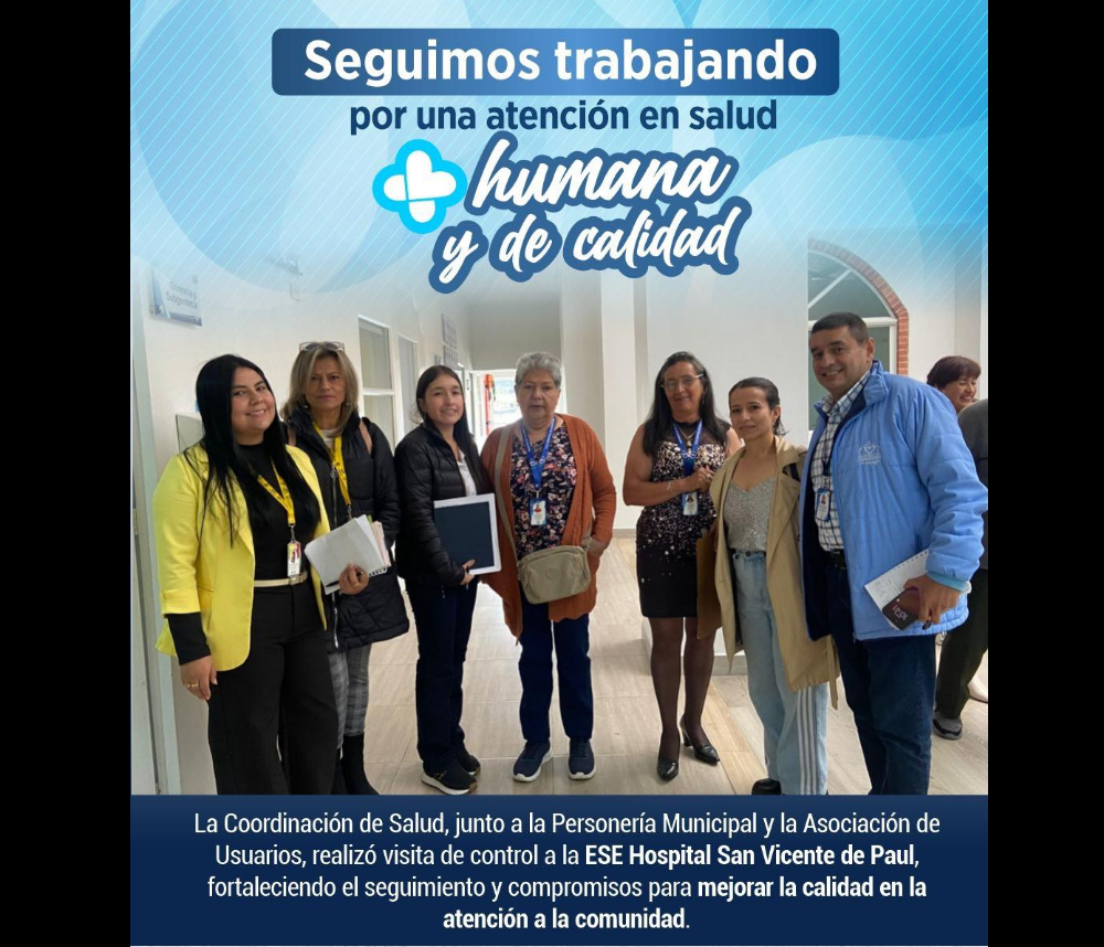 Realizan visita de inspección y control al |Hospital San Vicente de Paúl| en |Nemocón|