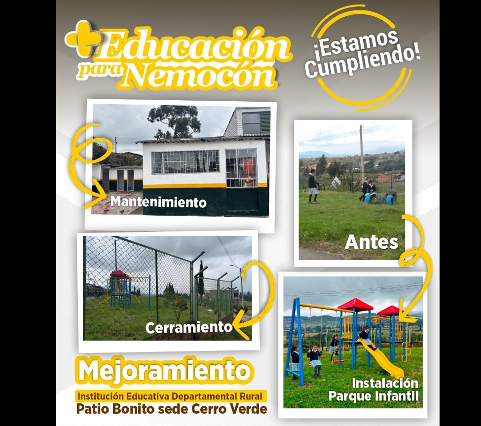 |Nemocón| fortalece la |educación rural| con mejoras en sede |Cerro Verde|