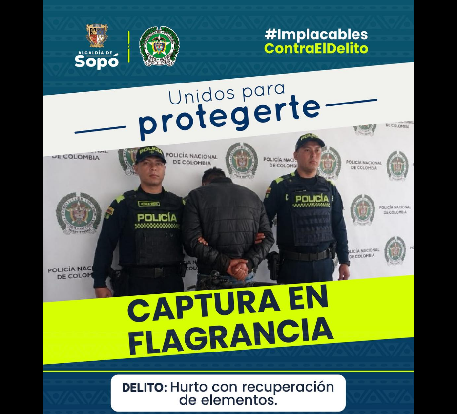 |Sopó| reporta capturas por |daño en bien ajeno| y |hurto de bicicleta|