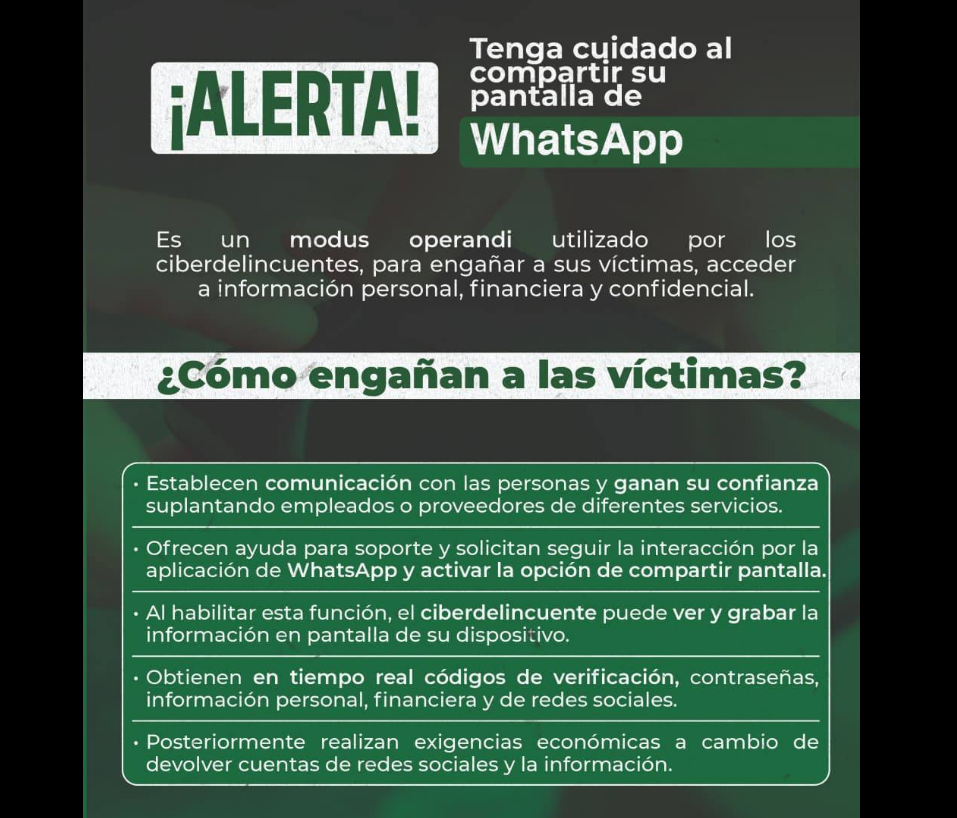 |Alertan| sobre modalidad de |estafa| mediante videollamadas por |WhatsApp|