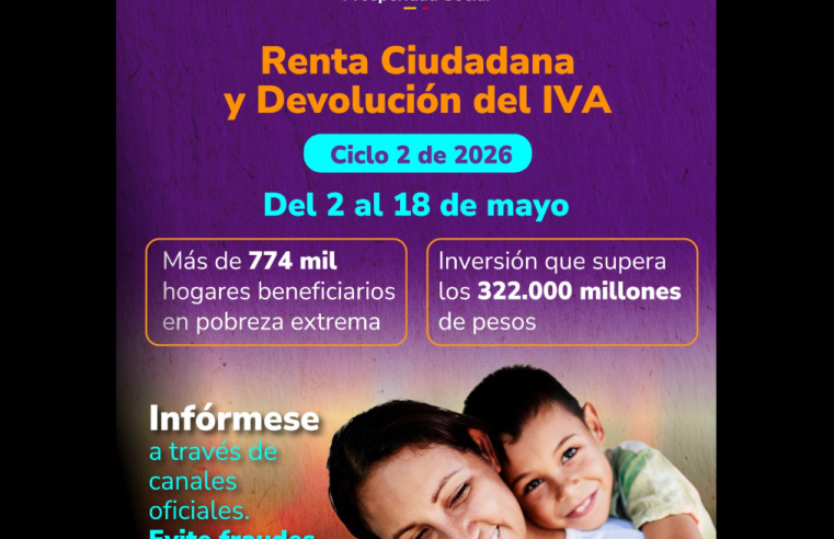 Inicia nuevo ciclo de pagos de |Renta Ciudadana| y |Devolución del IVA| en |Tabio|