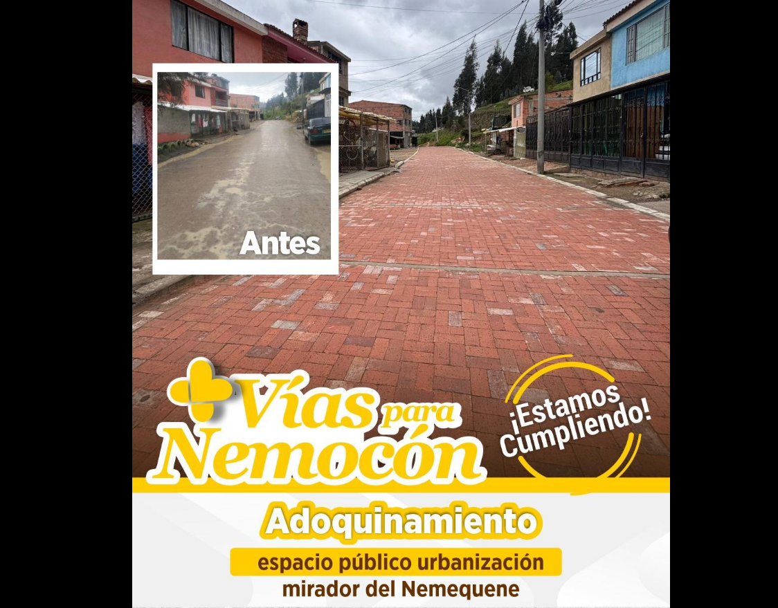 |Nemocón| mejora la |movilidad| con adoquinamiento en |Mirador del Nemequene|