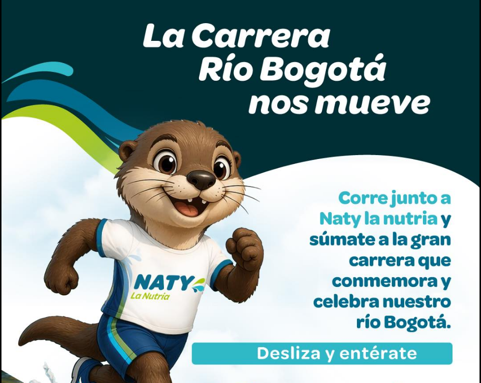 Invitan a participar en la |Carrera| del |Río Bogotá| junto a “Naty la nutria”