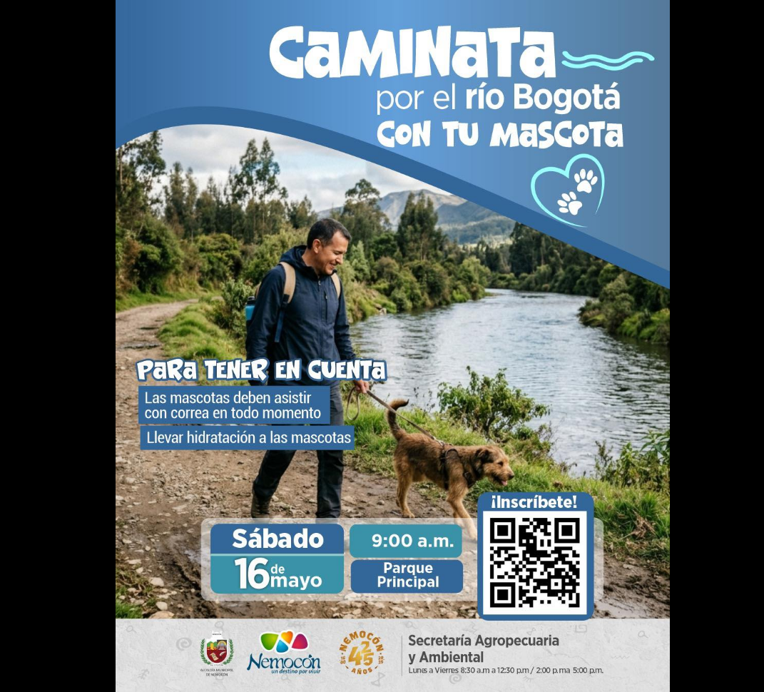|Nemocón| realizará caminata con mascotas para conmemorar el Día del |Río Bogotá|