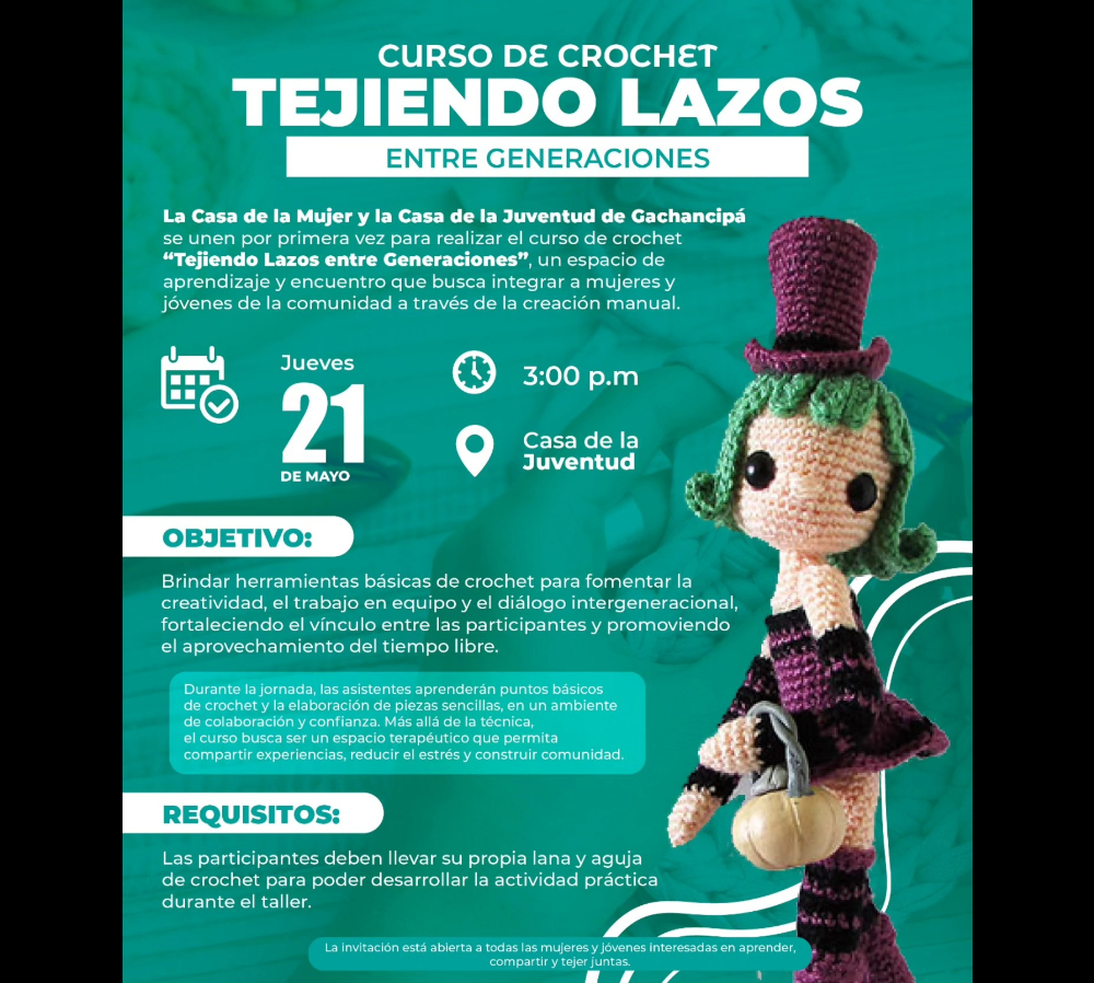 |Gachancipá| abrirá curso de |crochet| para fortalecer la unión entre generaciones