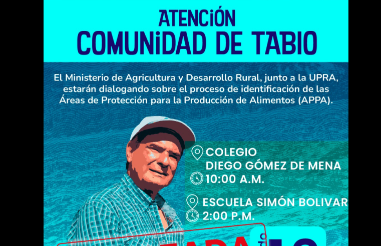 Aplazada socialización sobre |Áreas de Protección| para la Producción de Alimentos en |Tabio|