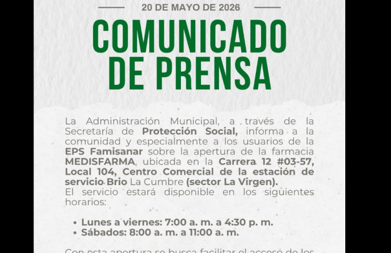 Usuarios de |EPS Famisanar| contarán con nuevo punto de |atención farmacéutica|