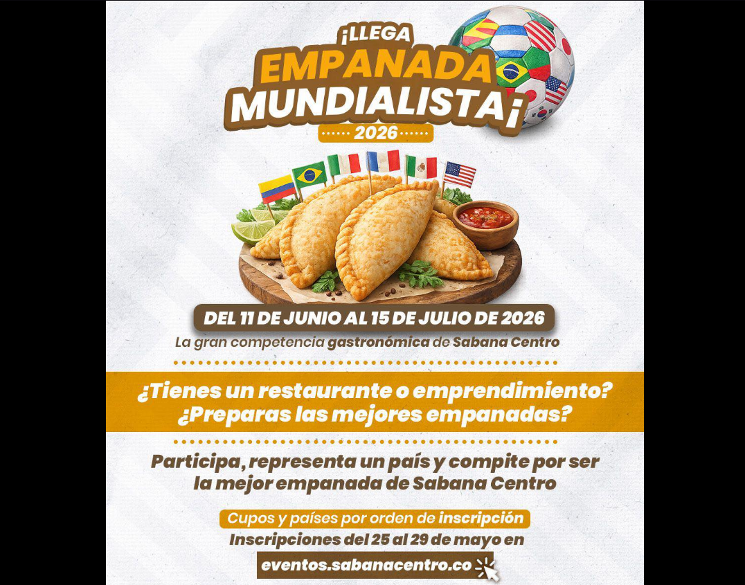 Convocan a |restaurantes| y |emprendedores| de |Zipaquirá| para competir por la mejor empanada de |Sabana Centro|