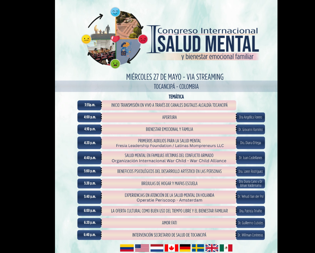 |Tocancipá| realizará el I Congreso Internacional de |Salud| Mental y |Bienestar Emocional Familiar|
