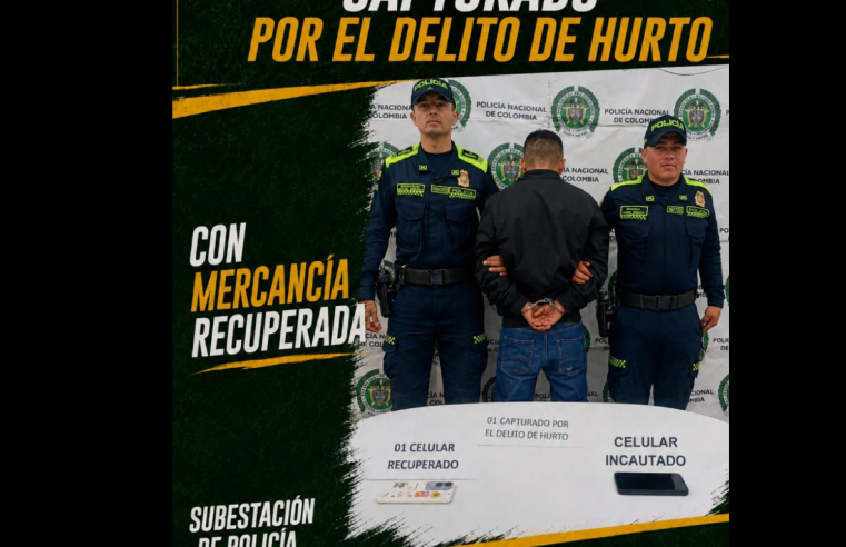 Capturan a presunto responsable de |hurto en transporte| público en la |Autopista Medellín|