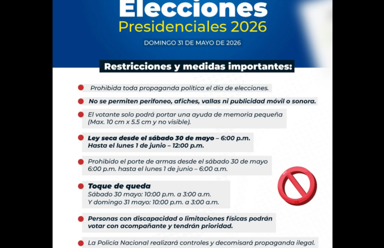 |Cogua| recuerda medidas y restricciones para la jornada de |elecciones presidenciales| de 2026