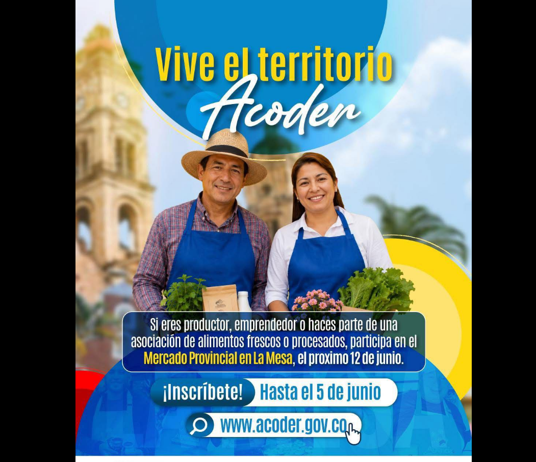 Abren convocatoria para participar en el |Mercado Campesino| “Vive el Territorio” en |La Mesa|