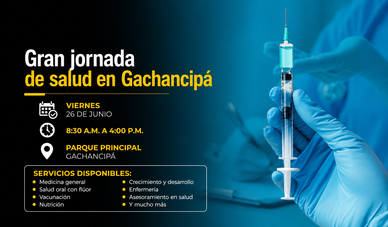 🏥💙 |Gachancipá| realizará gran jornada de salud y atención a usuarios de |EPS|, ¿qué servicios estarán disponibles?