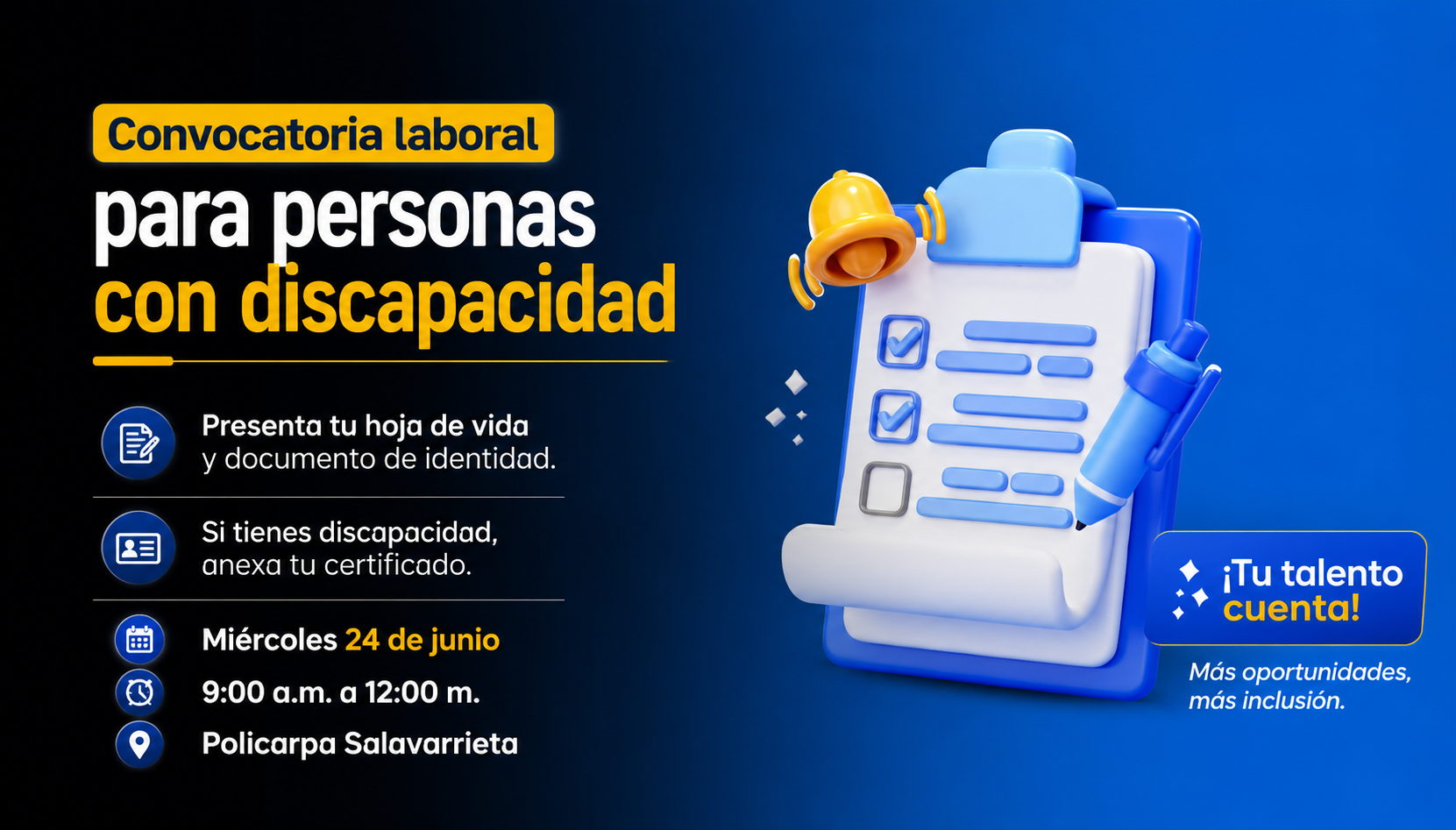 ♿💼 |Sopó| abre convocatoria de empleo para personas con |discapacidad|, ¿cómo participar?