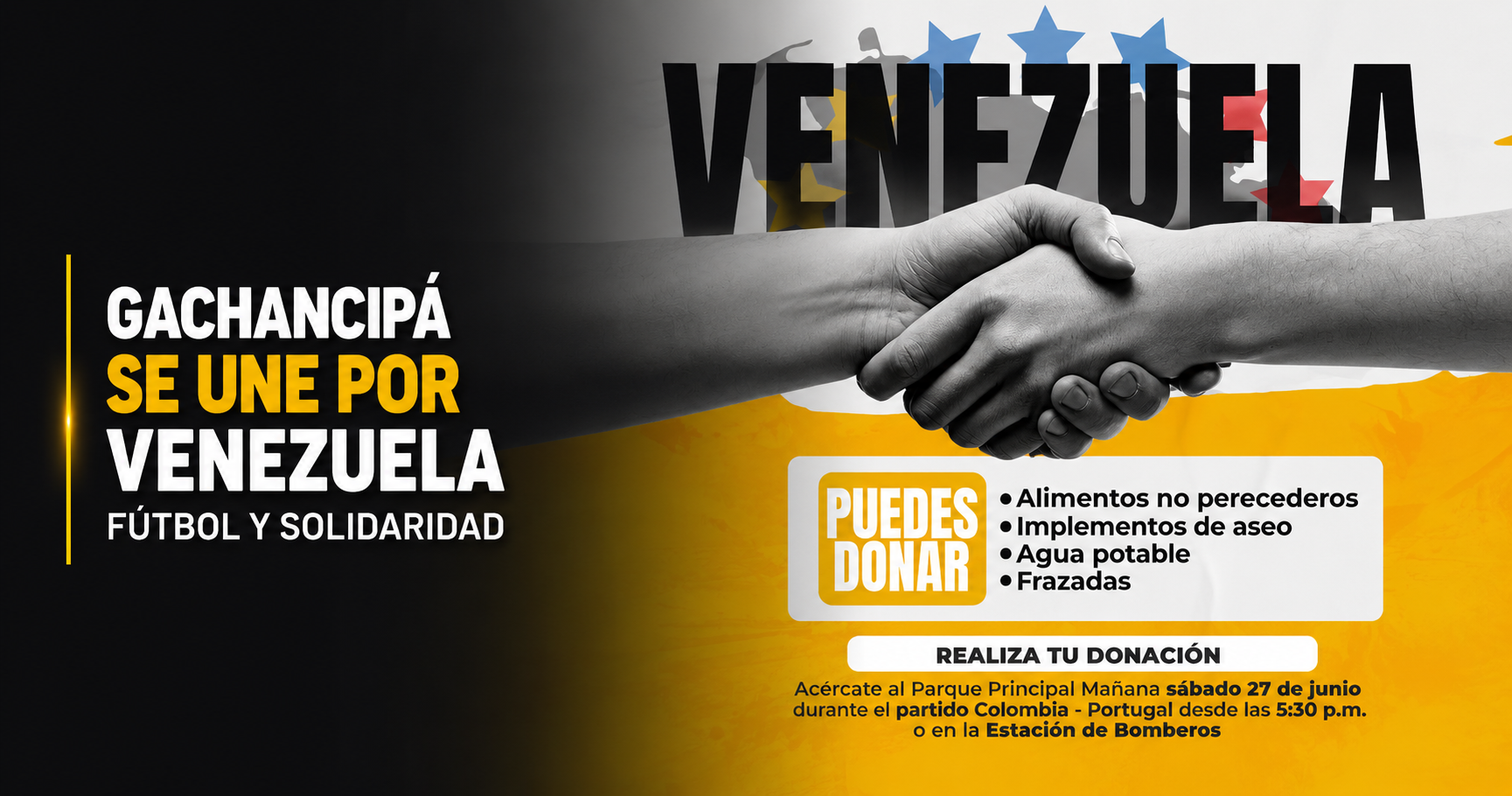 ⚽ |Gachancipá| unirá fútbol y solidaridad en una jornada de apoyo a |Venezuela|, ¿cómo participar?