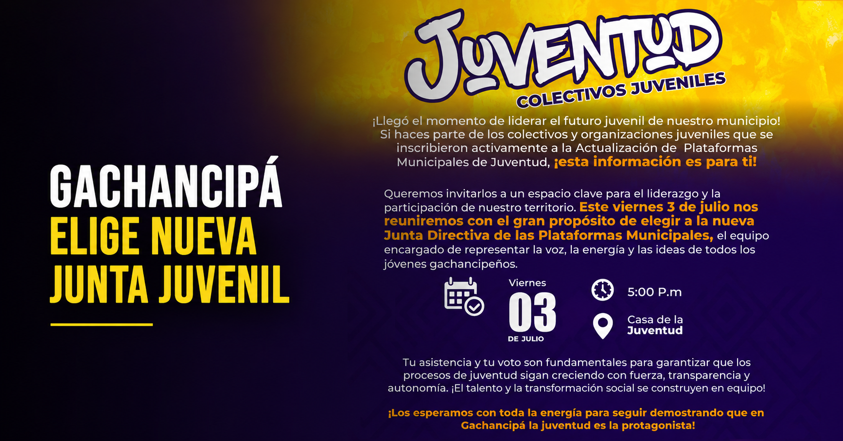 |Gachancipá| elegirá la nueva |Junta Directiva de Juventud|, ¿quiénes pueden participar?