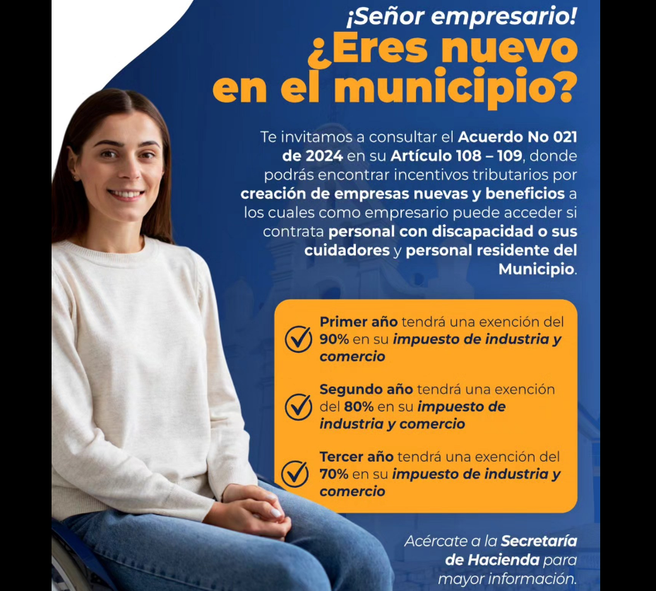 Nuevos |empresarios| podrán acceder a importantes |beneficios| tributarios en el municipio de Gachancipá