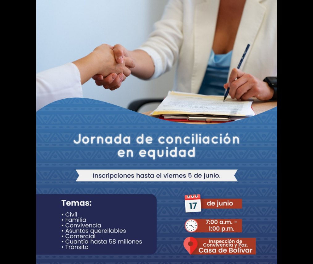 |Sopó| realizará Jornada de |Conciliación en Equidad| para promover la |resolución pacífica de conflictos|