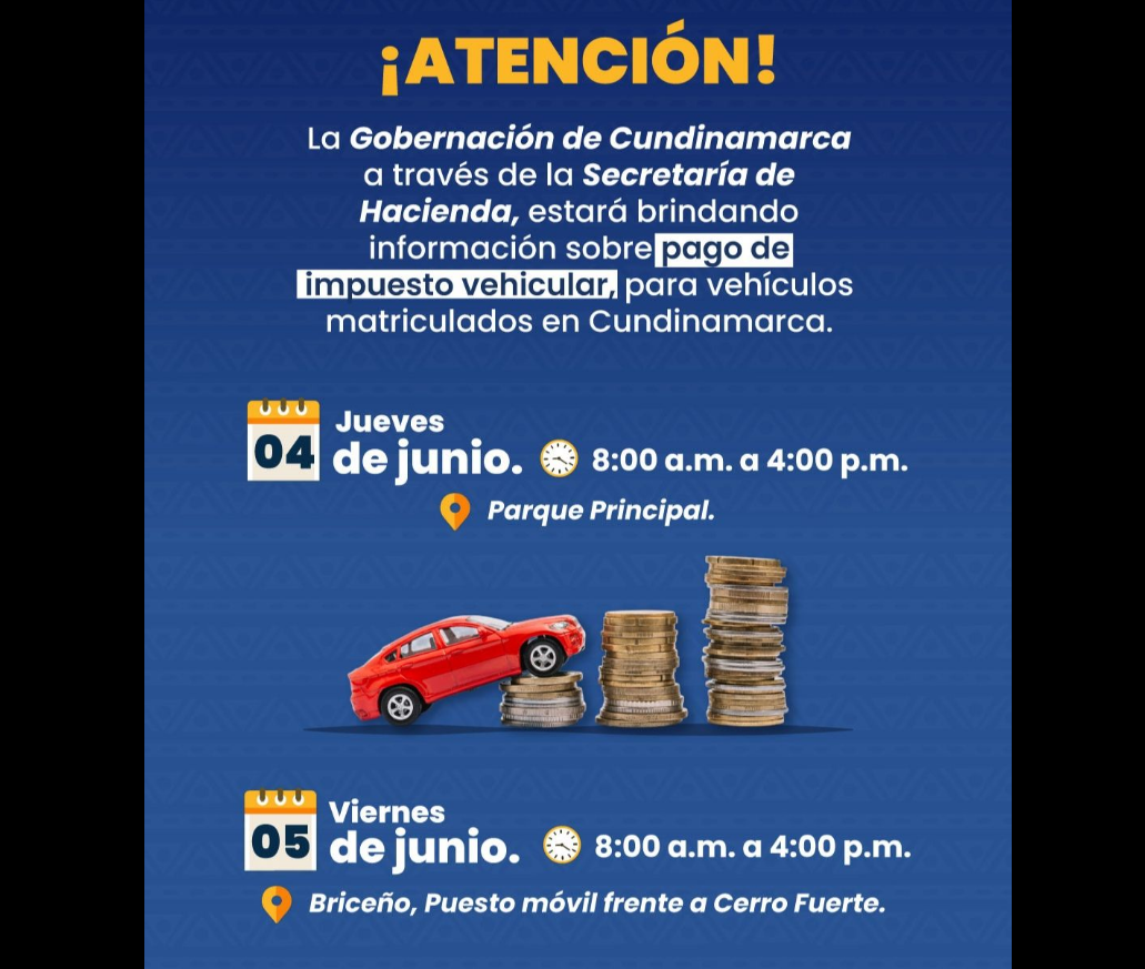 |Sopó| será sede de jornadas de orientación sobre |impuesto vehicular|