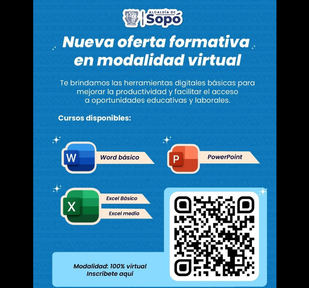 |Sopó| abre inscripciones para |cursos virtuales| de sistemas a través de |Punto Vive Digital|