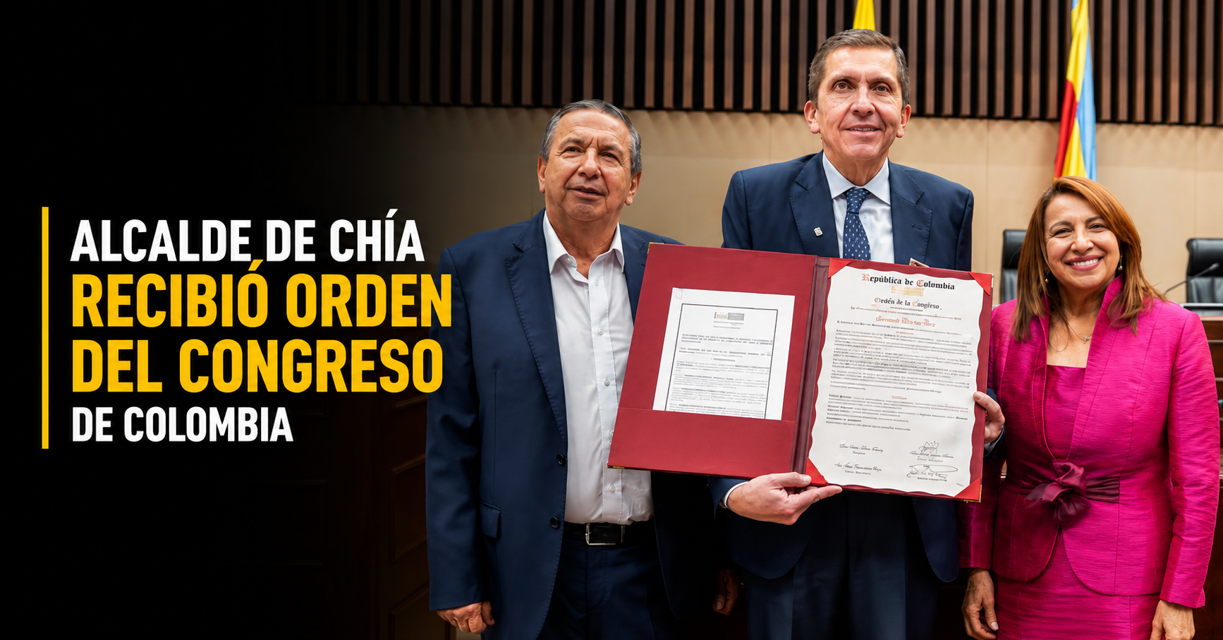 🏅 Alcalde de Chía recibió la Orden del Congreso de Colombia